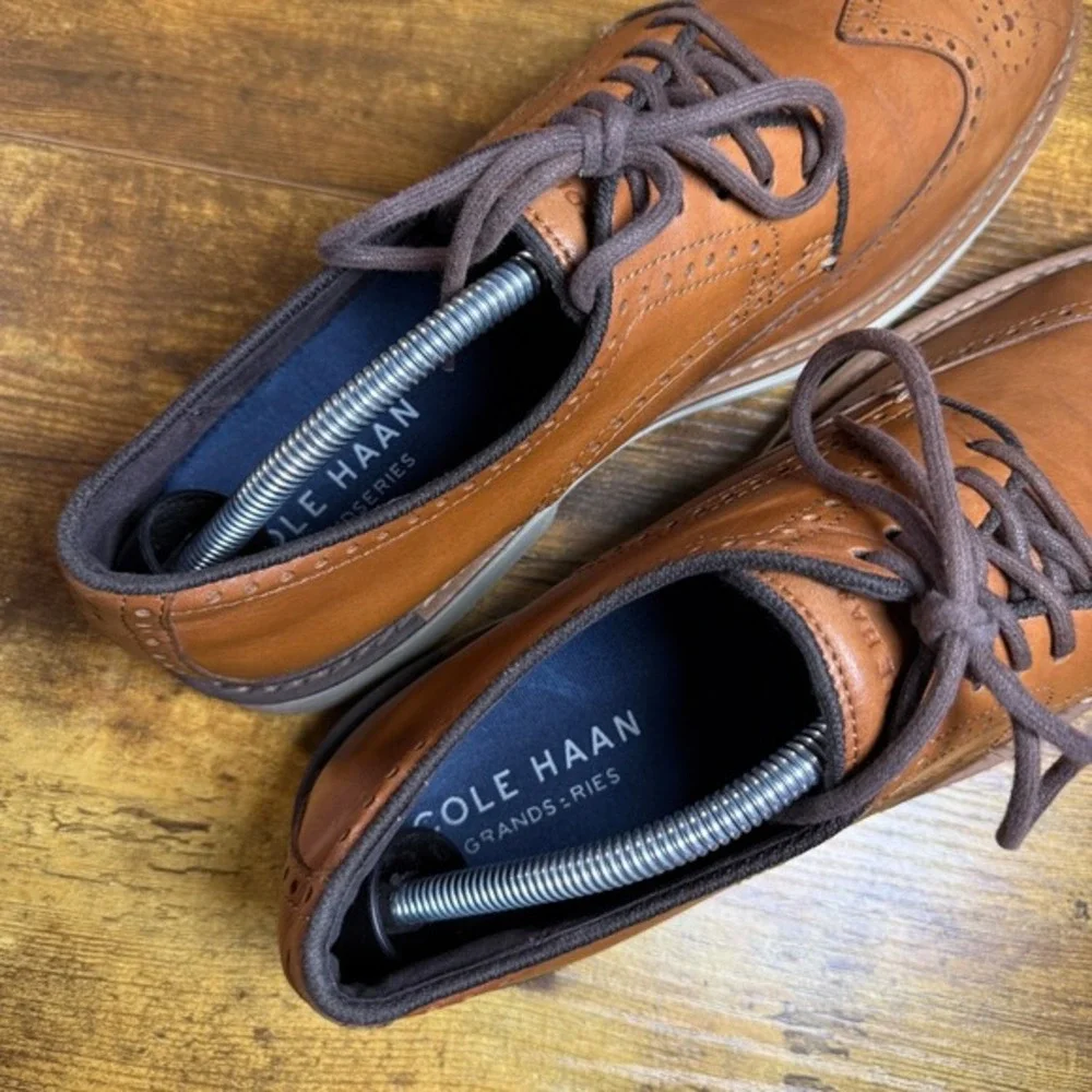 Cole‎ Haan Grand Series C34120 Tan Leather Wingtip Oxford Mens 10M